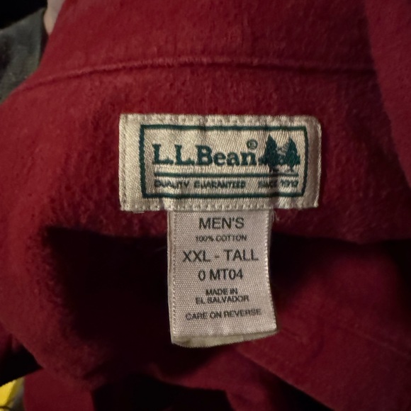 L.L. Bean Chamois Shirt Long Sleeve Button-up Vintage Mens Sz XXL Tall Brick Red - Picture 8 of 8